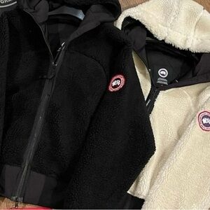 Canada Goose Black and Cream Fleece Jackets